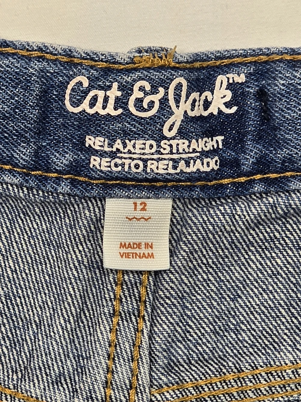 Cat & Jack Boys Relaxed Straight Medium Wash Denim Jeans Size 12